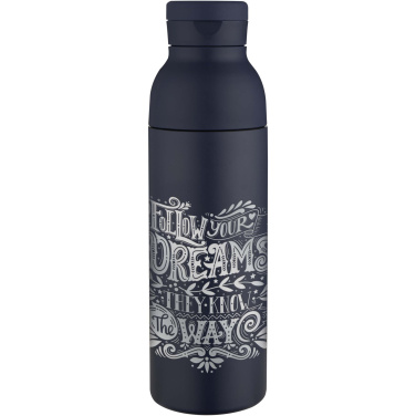 Logo trade promotional products picture of: Illuminate 650 ml RCS recycled double wall stainless steel water bottle with 3-piece lid set