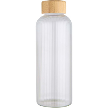 Logo trade promotional merchandise image of: Mirage 650 ml single-walled borosilicate glass bottle with bamboo lid