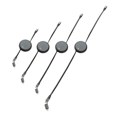 Logotrade promotional merchandise photo of: Terra RCS recycled aluminium retractable 240W 2-in-1 cable