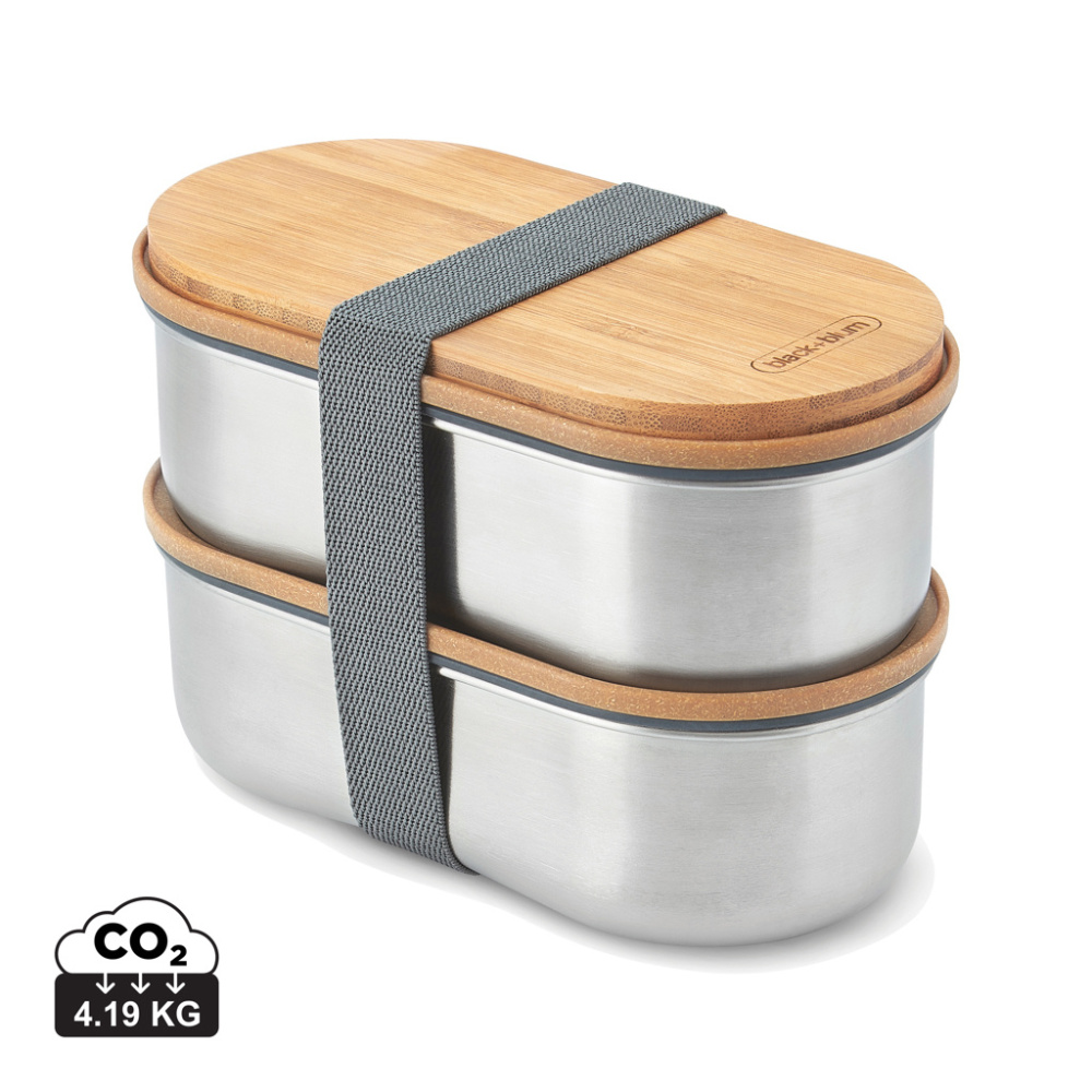Logo trade promotional giveaway photo of: Black+Blum Stainless Steel Double Bento Box