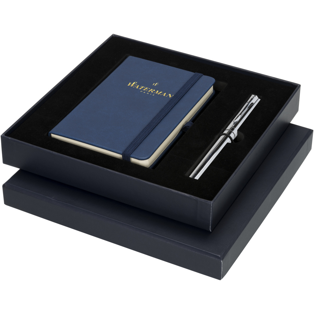 Logo trade promotional gifts picture of: Waterman gift box with A6 notebook