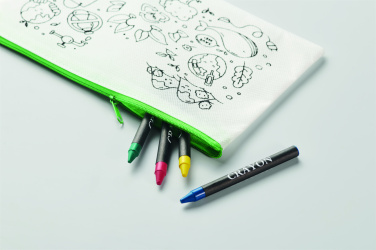 Logo trade promotional items image of: Pencil case with 4 crayons