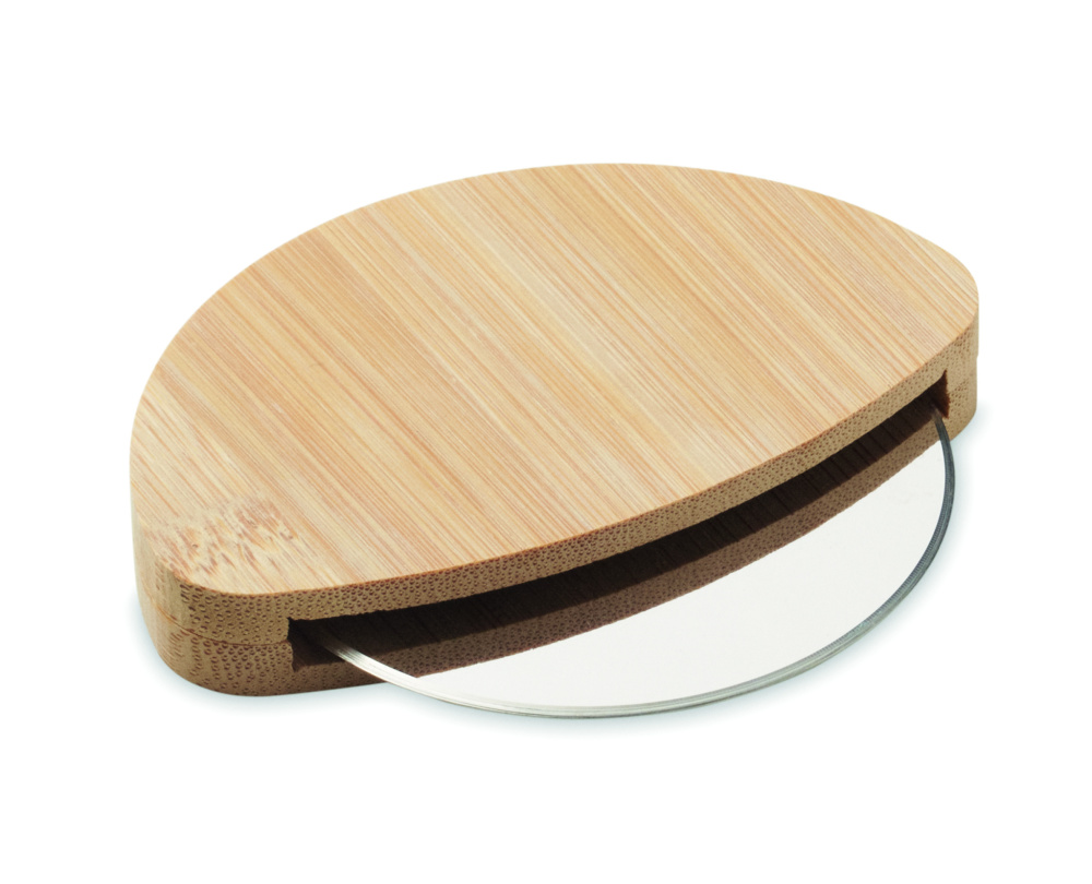 Logotrade advertising product image of: Round bamboo pizza cutter