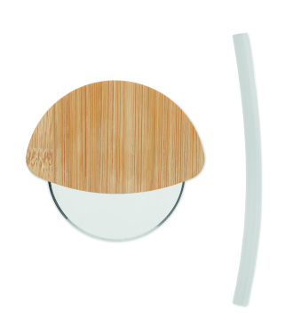 Logo trade promotional products picture of: Round bamboo pizza cutter