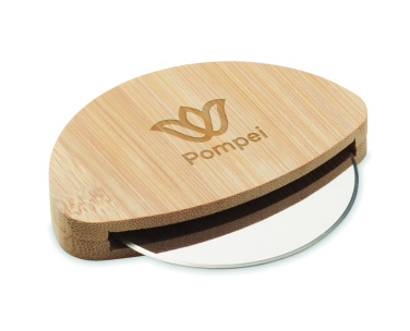 Logotrade promotional giveaways photo of: Round bamboo pizza cutter