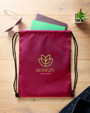 Logo trade promotional giveaway photo of: Drawstring bag in 420D RPET