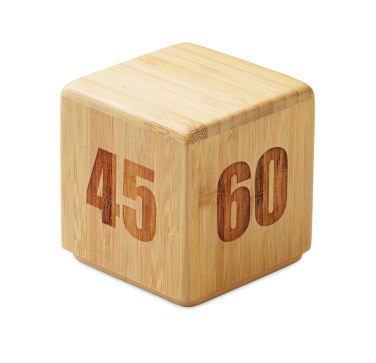 Logo trade corporate gifts image of: Bamboo twist snooze timer