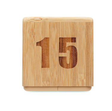 Logotrade promotional item image of: Bamboo twist snooze timer