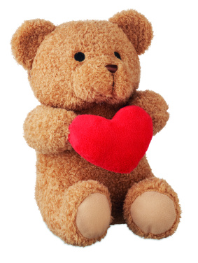 Logotrade promotional giveaway image of: Teddy bear with heart 23cm
