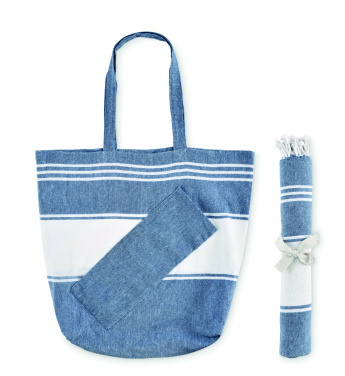 Logotrade promotional product picture of: Beach bag with hammam towel