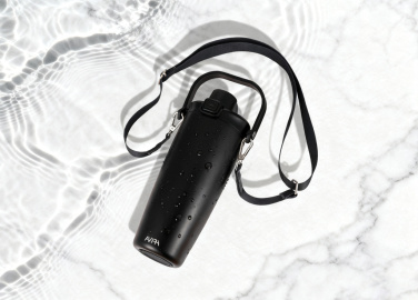 Logo trade business gift photo of: Avira Ayala RCS re-steel duosip lockable crossbody tumbler