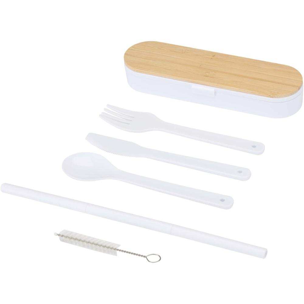 Logo trade advertising product photo of: Runa cutlery set with bamboo lid