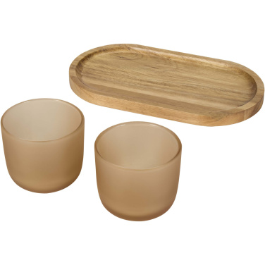 Logotrade promotional merchandise picture of: Male wooden serving tray and glass cups set