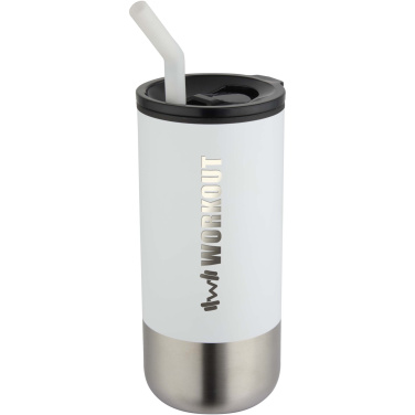 Logo trade promotional gift photo of: Grayson 480 ml RCS recycled insulated tumbler with straw