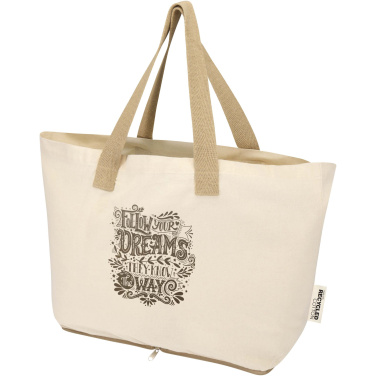 Logo trade promotional gifts picture of: Sierra 140 g/m² GRS recycled foldable cotton tote bag 7L