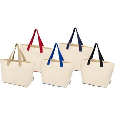 Logo trade promotional gifts picture of: Sierra 140 g/m² GRS recycled foldable cotton tote bag 7L