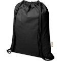 Peru Blend 180 g/m² GRS recycled drawstring bag 5L, Black