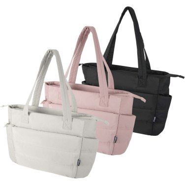 Logo trade corporate gift photo of: Puffer 15.6" GRS recycled laptop tote bag 18L