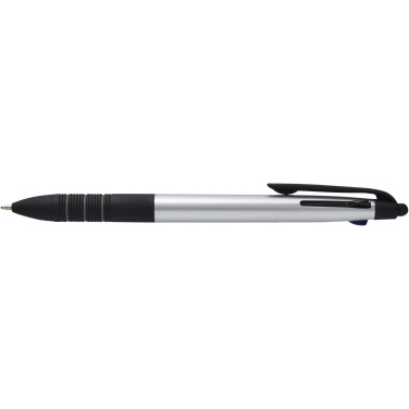 Logo trade promotional product photo of: Trine 3-ink RCS recycled ballpoint pen with stylus