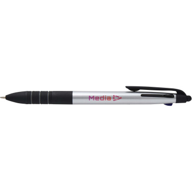 Logo trade promotional item photo of: Trine 3-ink RCS recycled ballpoint pen with stylus