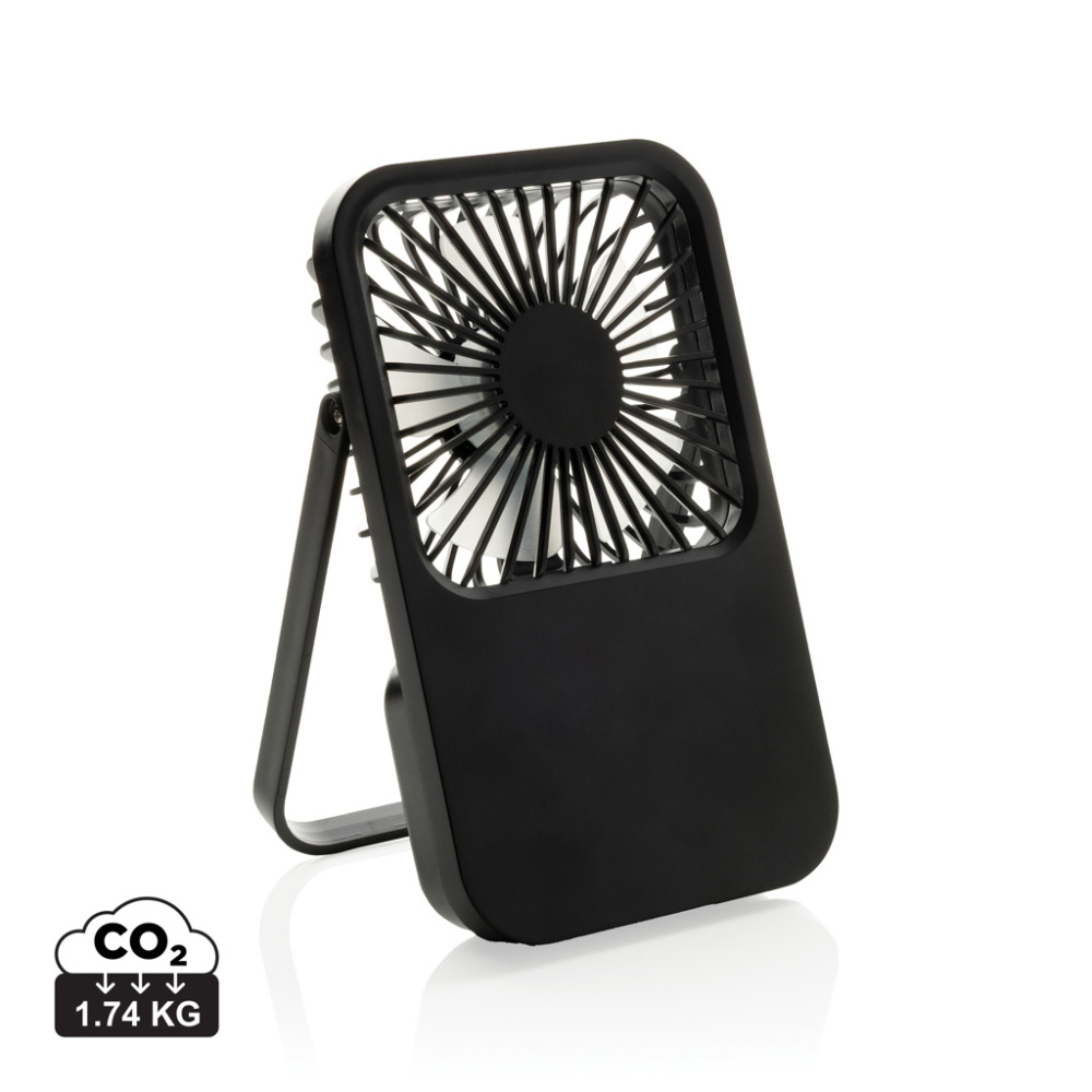 Logotrade promotional gift picture of: Aervina RCS recycled plastic re-chargeable desk fan