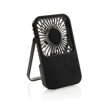 Logo trade promotional product photo of: Aervina RCS recycled plastic re-chargeable desk fan