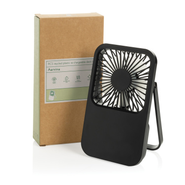 Logotrade promotional merchandise image of: Aervina RCS recycled plastic re-chargeable desk fan