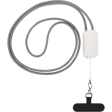 Logotrade promotional merchandise picture of: Anser recycled plastic smartphone lanyard with 27W 5-in-1 built-in cable
