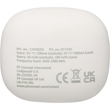 Logotrade promotional merchandise photo of: Alterf recycled plastic True Wireless Bluetooth® headset with silicone eartips