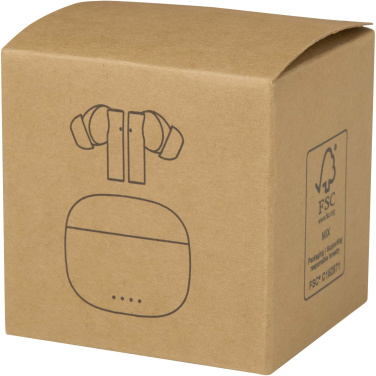 Logo trade promotional gift photo of: Alterf recycled plastic True Wireless Bluetooth® headset with silicone eartips