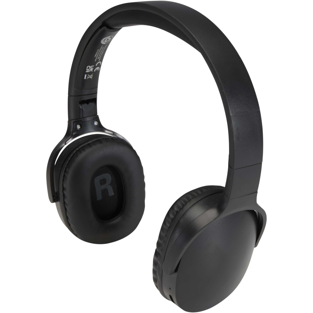 Logo trade advertising products image of: Ancha recycled plastic over-ear wireless Bluetooth® headset