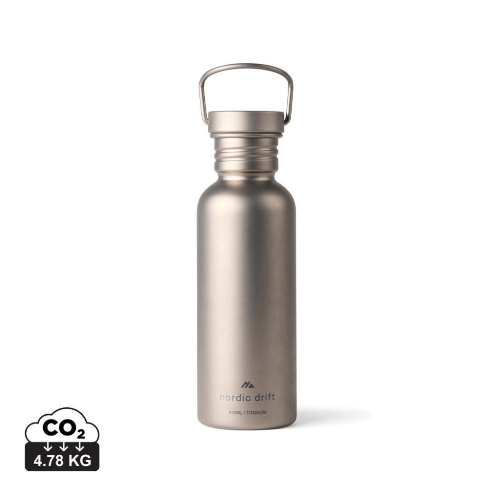 Logo trade promotional giveaway photo of: Nordic Drift Trail Ultra Light Titanium 600ml Water Bottle