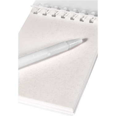 Logo trade advertising products image of: Lig Mini recycled outdoor soft cover notebook and ballpoint pen set (black ink)