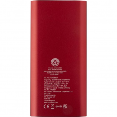 Logotrade ärikingitused pilt: Juice 8000 mAh Type-C taaskasutatud alumiiniumist juhtmevaba toitepank