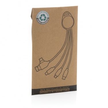 Logotrade reklaamkingid pilt: RCS taaskasutatud plastist Ontario 6-in-1 ümmargune kaabel