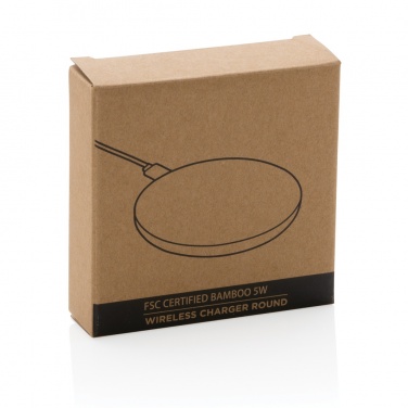 Logo trade reklaamkingid foto: Bambusest 5W ümmargune juhtmevaba laadija