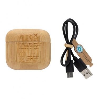 Logotrade meene foto: Bambusest TWS kõrvaklapid RCS taaskasutatud plastiga