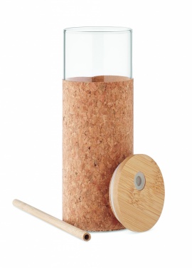 Logo trade firmakingid foto: Korgist ümbrise ja bambusest kaanega joogitops, 450 ml