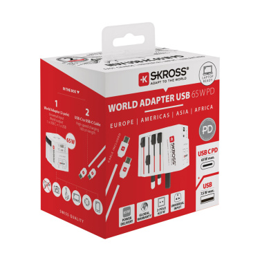 Logotrade ärikingitused pilt: SKROSS World Travel Adapter MUV 65W PD USB C kaabliga