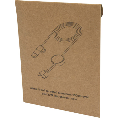 Logotrade ärikingi foto: Punane Alasia 5-in-1 taaskasutatud alumiiniumist ja plastikust 150 cm kiirlaadimiskaabel