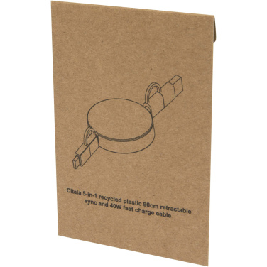 Logotrade reklaamtoote foto: Citala 5-in-1 taaskasutatud plastist 90 cm kiirlaadimiskaabel