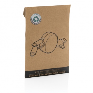 Logotrade mainoslahjat ja liikelahjat tuotekuva: RCS Ontario 6-in-1 sisäänvetäytyvä kaapeli