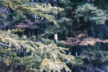 Logo trade liikelahja mainoslahja tuotekuva: Bambu- ja RCS-kierrätysmuovitaskulamppu