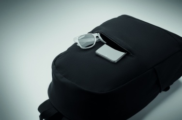 Logotrade liikelahja tuotekuva: 15 tuuman kannettava reppu kierrätetystä esikulutetusta puuvillasta ja kierrätetystä polyesteristä mukautettavalla painatuksella