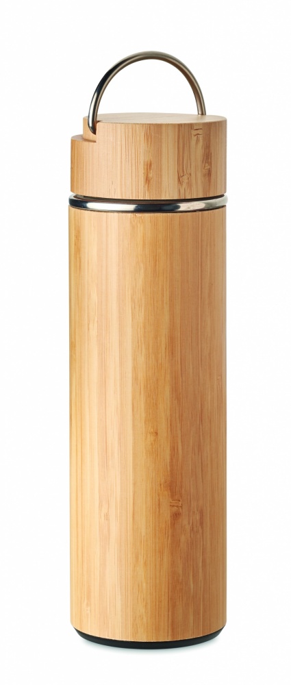 Logotrade liikelahja mainoslahja kuva: Bambu termospullo 400 ml TAMPERE