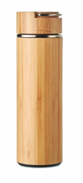 Logo trade mainoslahjat tuotekuva: Bambu termospullo 400 ml TAMPERE