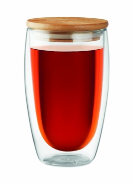 Logotrade liikelahjat kuva: Bambu borosilikaattilasi 450 ml Frankfurt