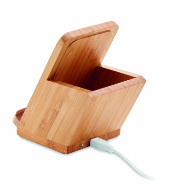 Logo trade mainoslahja ja liikelahja tuotekuva: Bambu langaton laturi 5W BAICOI