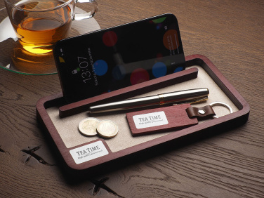 Logo trade mainoslahjat tuotekuva: Puinen työpöydän järjestäjä 1818121