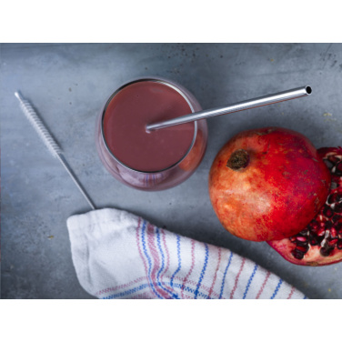 Logotrade mainoslahjat ja liikelahjat tuotekuva: Uudelleenkäytettävä 1 kpl ECO Straw Set ruostumattomasta teräksestä valmistettu olki